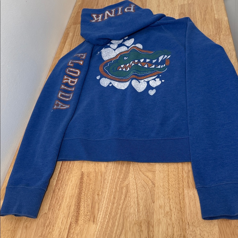 NWOT Victoria’s Secret pink University of Florida Blue Zip-Up Hoodie size L
